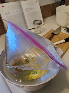 Cover with a bag of water and wait for the stink to begin